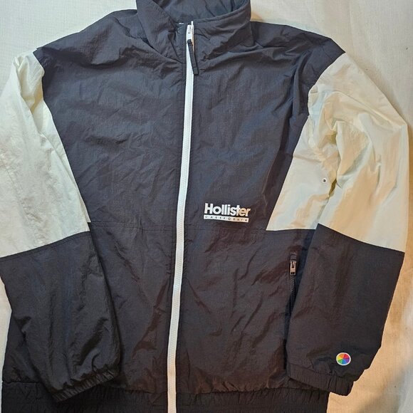 Hollister California Men's Black & White Windbreaker Jacket - Size L - Picture 4 of 9